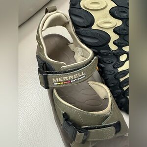 Merrell Men's Sandals Vibram Continuum Sz 11 Outdoor Hiking Green Black Shoes